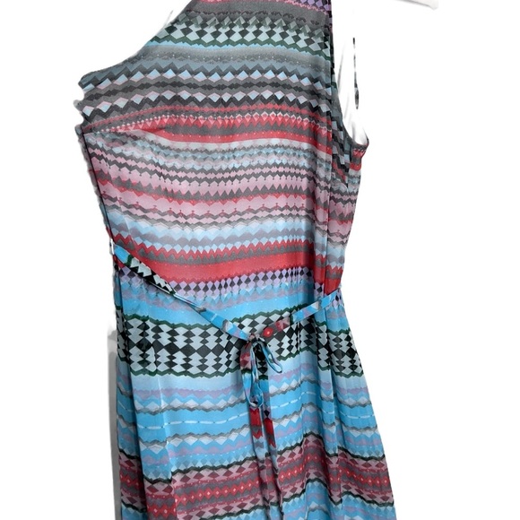 Donna Morgan Women's Multi-Colored Aztec Print Maxi Formal Party Summer Dress - Picture 3 of 16